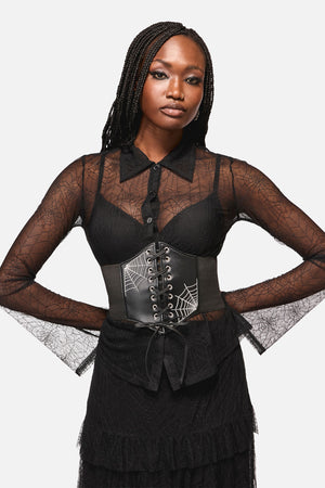 Black Friday - Cobweb Corset Belt - black