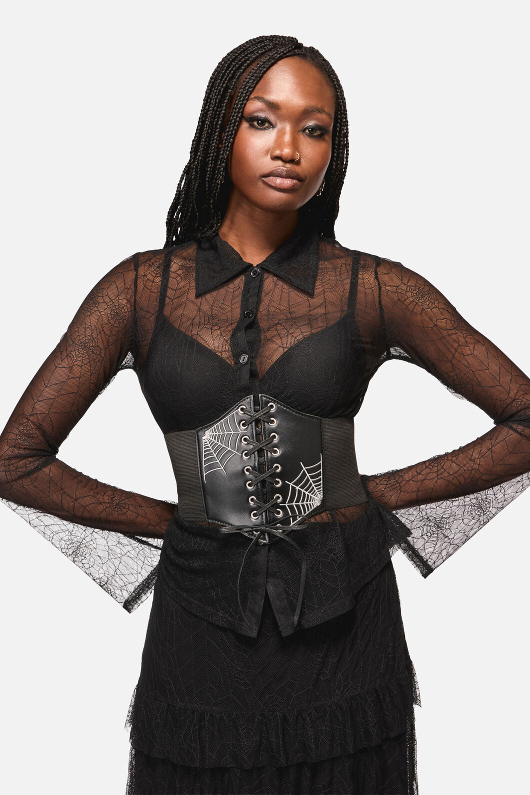 Black Friday - Cobweb Corset Belt - black