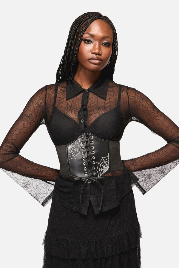 Black Friday - Cobweb Corset Belt - black
