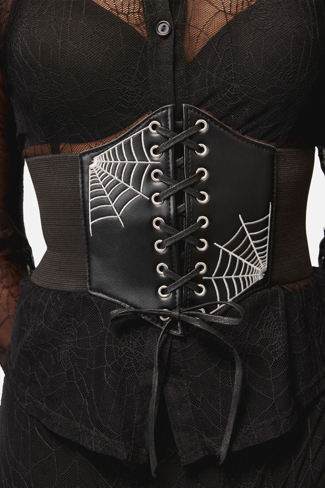 Black Friday - Cobweb Corset Belt - black