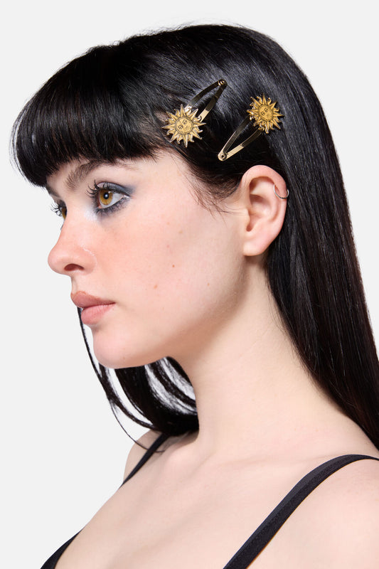 Black Friday - Celestial Sun Hair Clips - gold