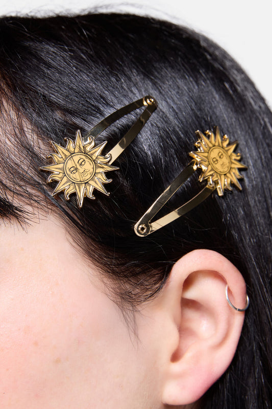 Black Friday - Celestial Sun Hair Clips - gold
