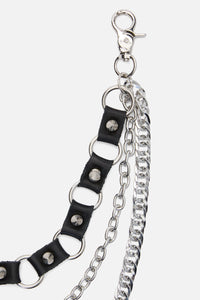 Black Friday - Leather Look Link Chain - silver-black