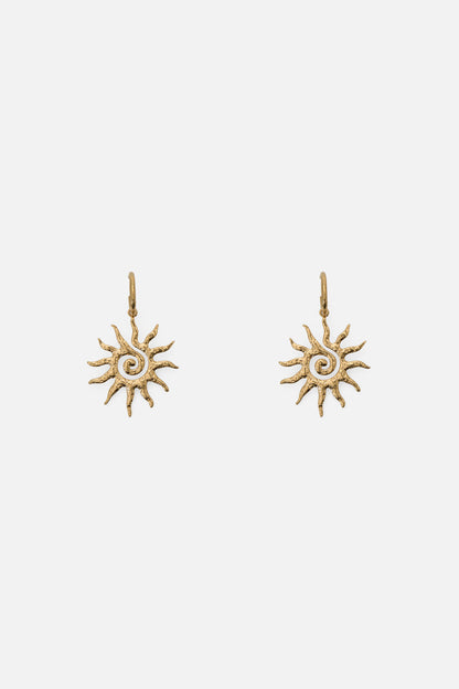 Black Friday - Swirling Sun Earrings - gold