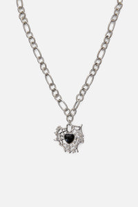 Black Friday - Cobweb Heart Necklace - silver