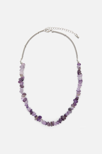 Black Friday - Purple & Charm Layered Necklac - silver