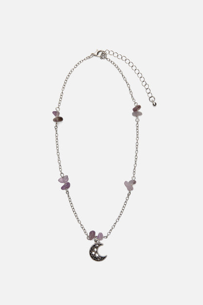 Black Friday - Purple & Charm Layered Necklac - silver