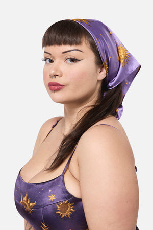 Black Friday - Cosmic Light Satin Scarf - purple