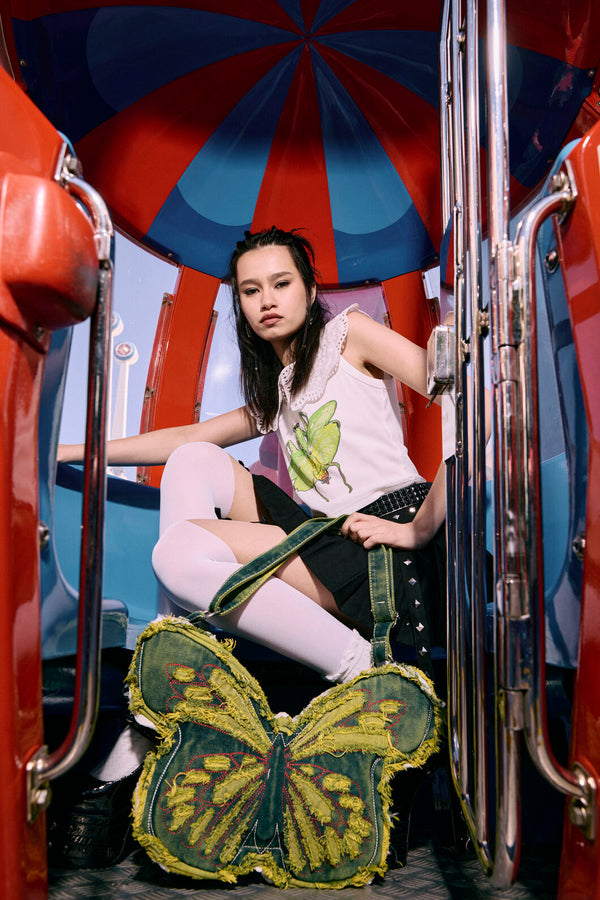 Black Friday - Torn Butterfly Bag - green