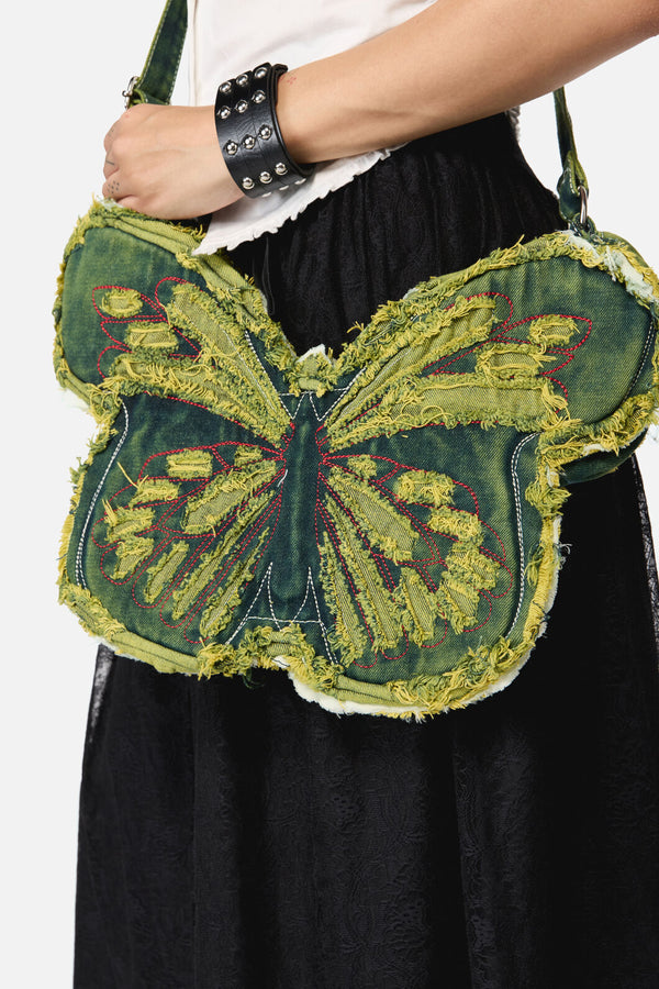 Black Friday - Torn Butterfly Bag - green