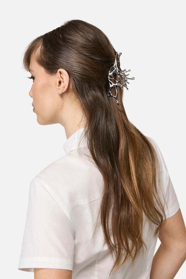 Black Friday - Melted Claw Clip - silver