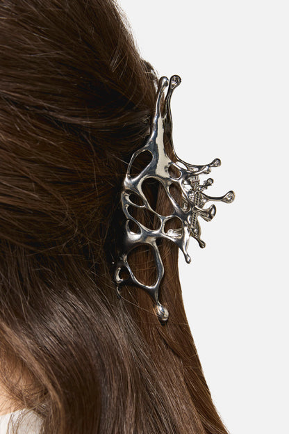 Black Friday - Melted Claw Clip - silver