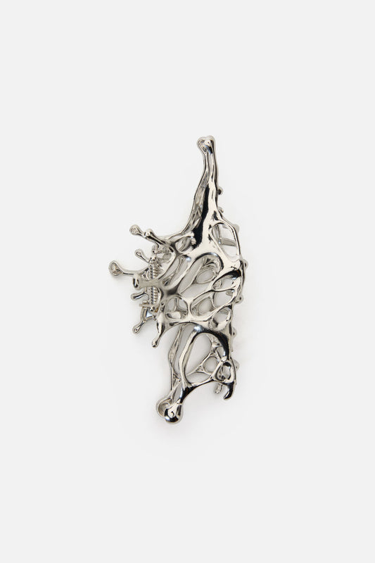 Black Friday - Melted Claw Clip - silver