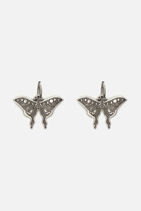 Black Friday - Moth Sleeper Earrings - silver