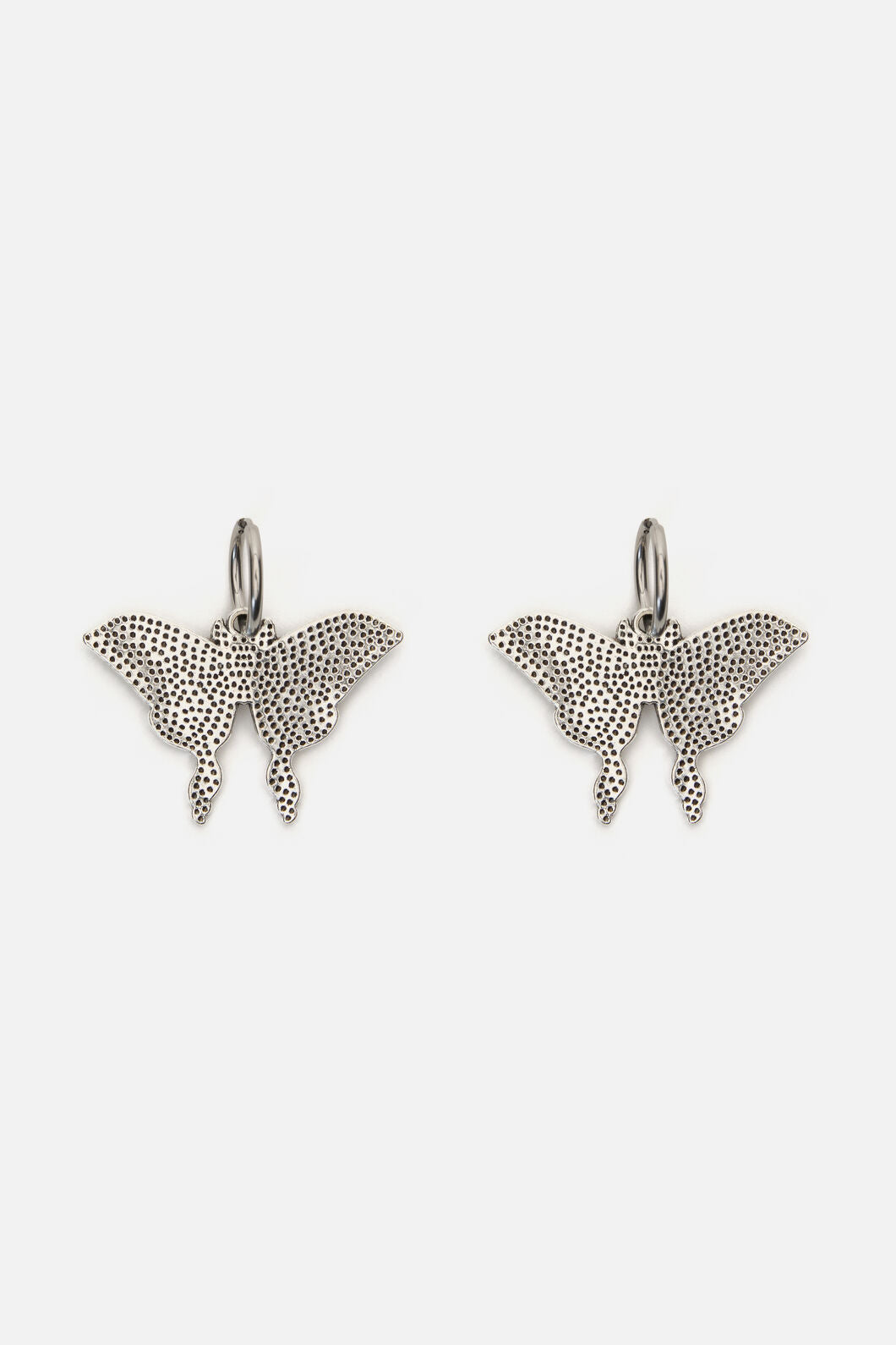 Black Friday - Moth Sleeper Earrings - silver