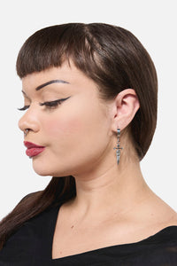 Black Friday - Sword Sleeper Earrings - silver