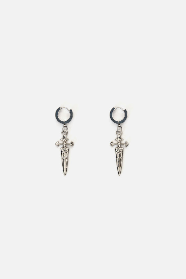 Black Friday - Sword Sleeper Earrings - silver