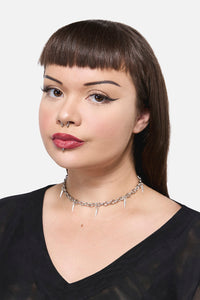 Black Friday - Chain Spike Necklace - silver