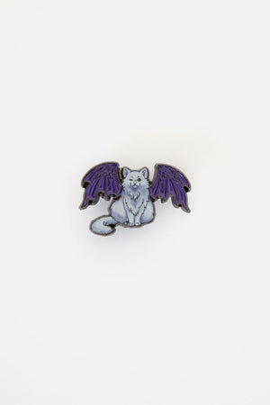 Black Friday - Bat Cat Pin - grey