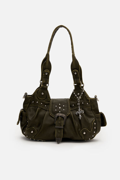 Black Friday - Cyber Cross Bag Charm - silver