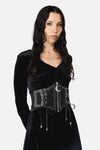 Black Friday - Cross Over Mesh & Stud Corset Belt - black