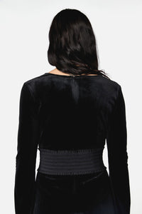 Black Friday - Cross Over Mesh & Stud Corset Belt - black