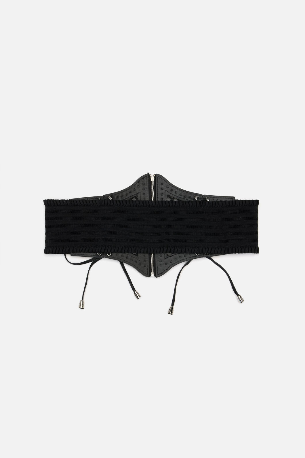 Black Friday - Cross Over Mesh & Stud Corset Belt - black