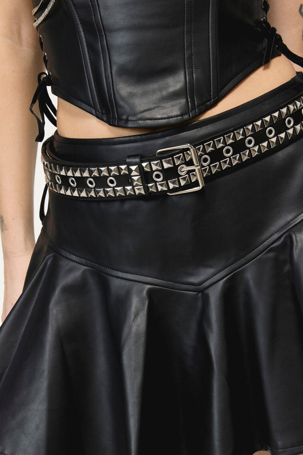 Black Friday - Pyramid Stud Border Belt - black