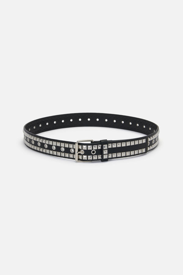 Black Friday - Pyramid Stud Border Belt - black