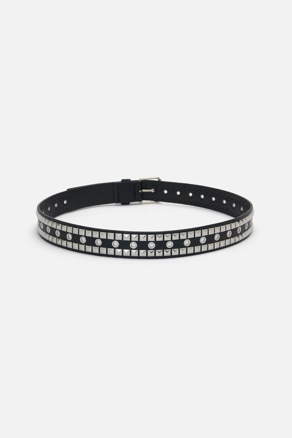 Black Friday - Pyramid Stud Border Belt - black
