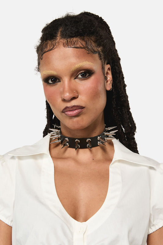 Black Friday - Two Row Spiked Choker - black