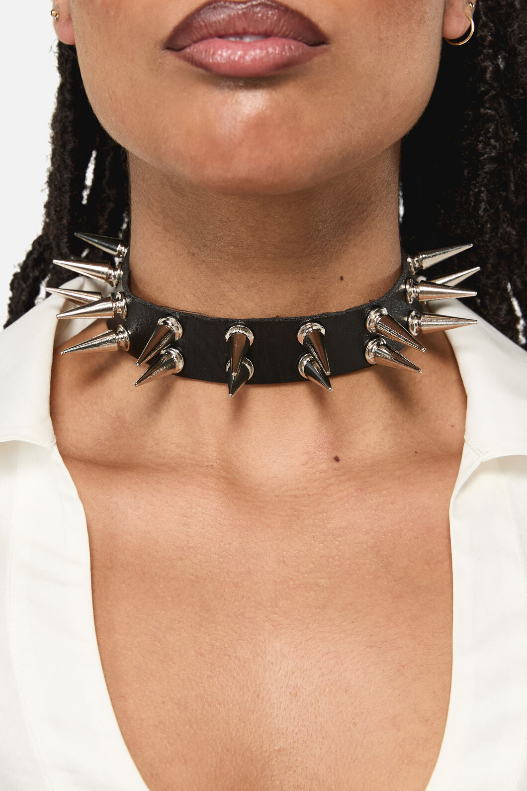 Black Friday - Two Row Spiked Choker - black