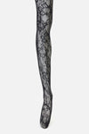 Black Friday - Black Floral Mesh Tights - black