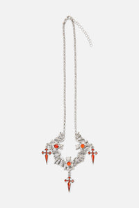 Black Friday - Bat Cross Necklace - silver