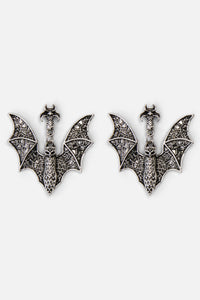 Black Friday - Bat Earrings - silver