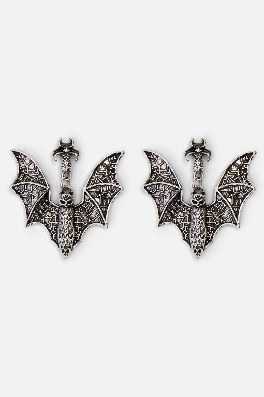 Black Friday - Bat Earrings - silver