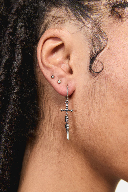 Black Friday - Skull & Sword Sleepers - silver