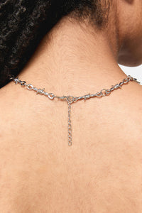 Black Friday - Barbed Lock Necklace - silver