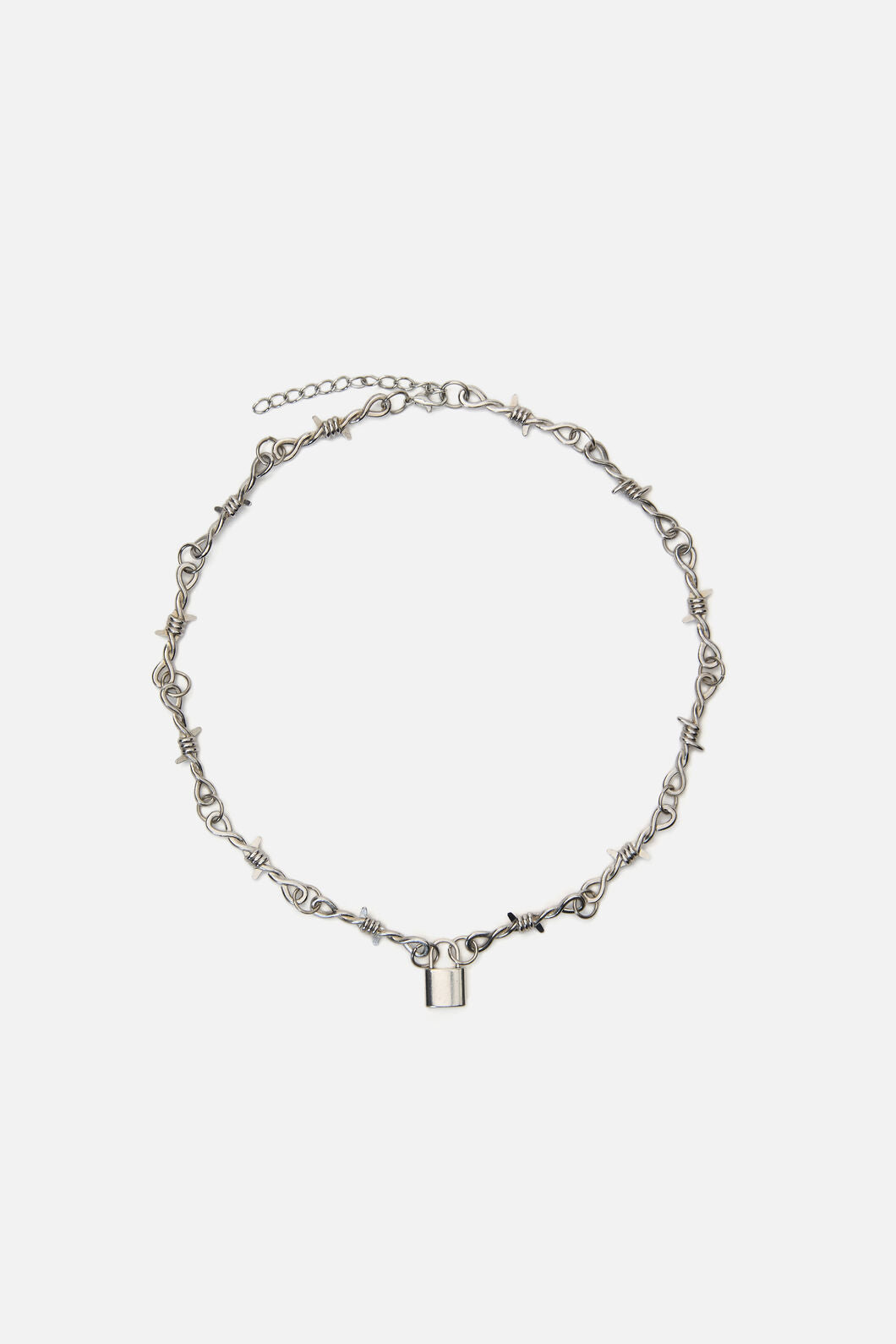 Black Friday - Barbed Lock Necklace - silver