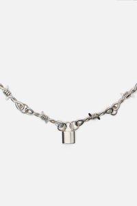 Black Friday - Barbed Lock Necklace - silver