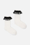 Black Friday - Contrast Lace Socks - white