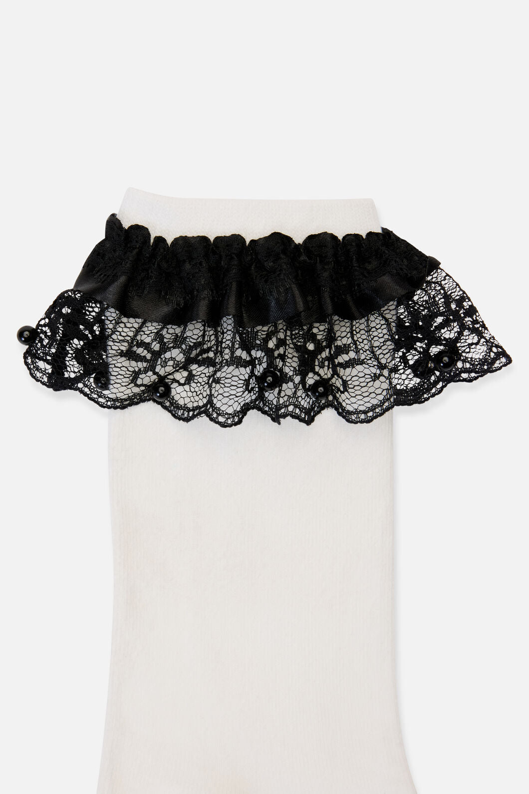 Black Friday - Contrast Lace Socks - white