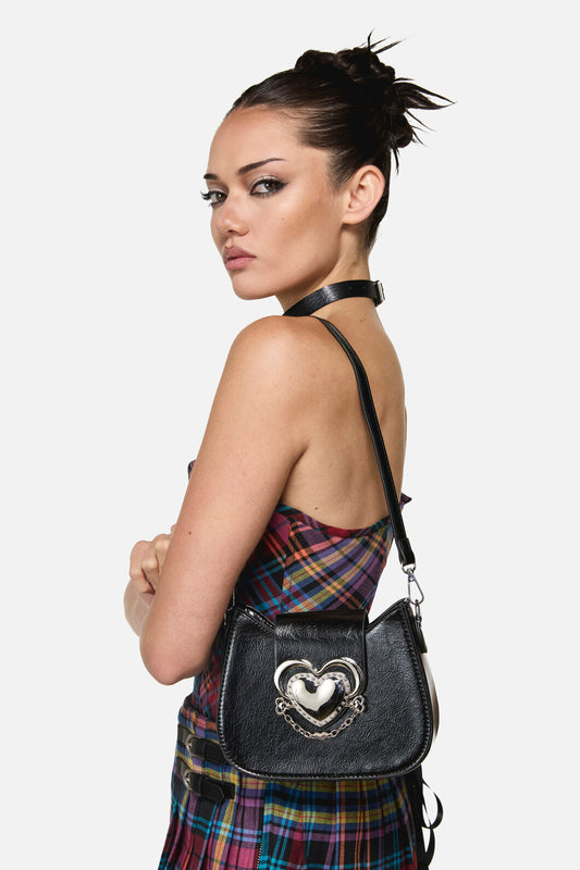 Black Friday - Centre Heart Structured Bag - black