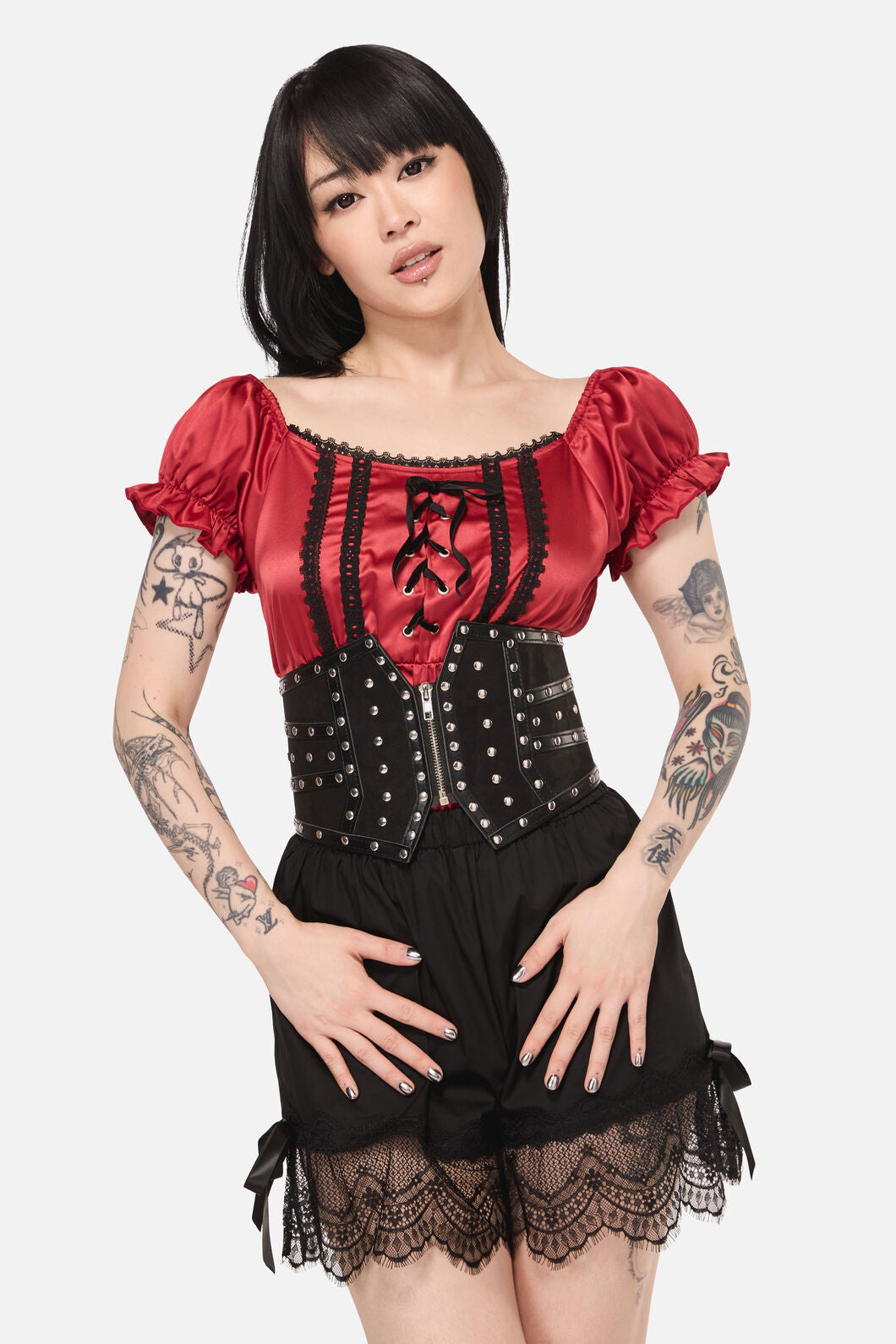 Black Friday - Studded Zip Waist Belt - black