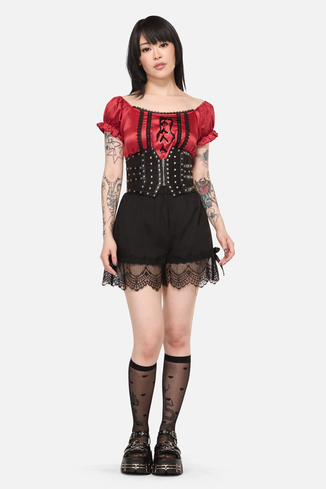 Black Friday - Studded Zip Waist Belt - black