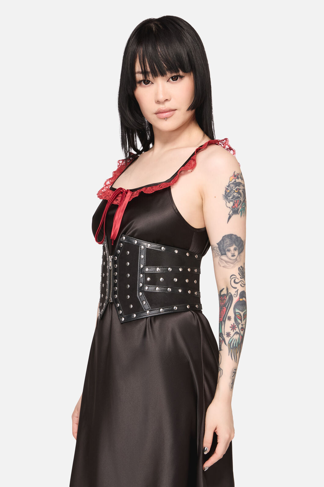 Black Friday - Studded Zip Waist Belt - black