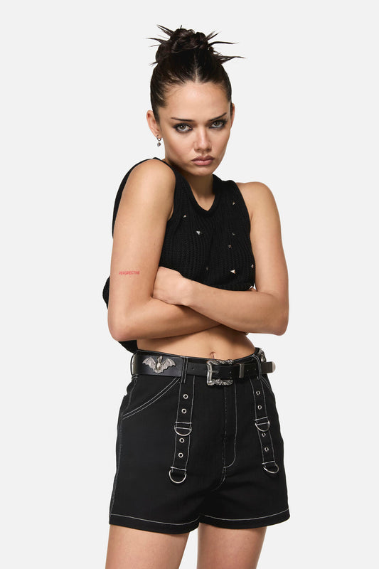 Black Friday - Bat & Stud Belt - black