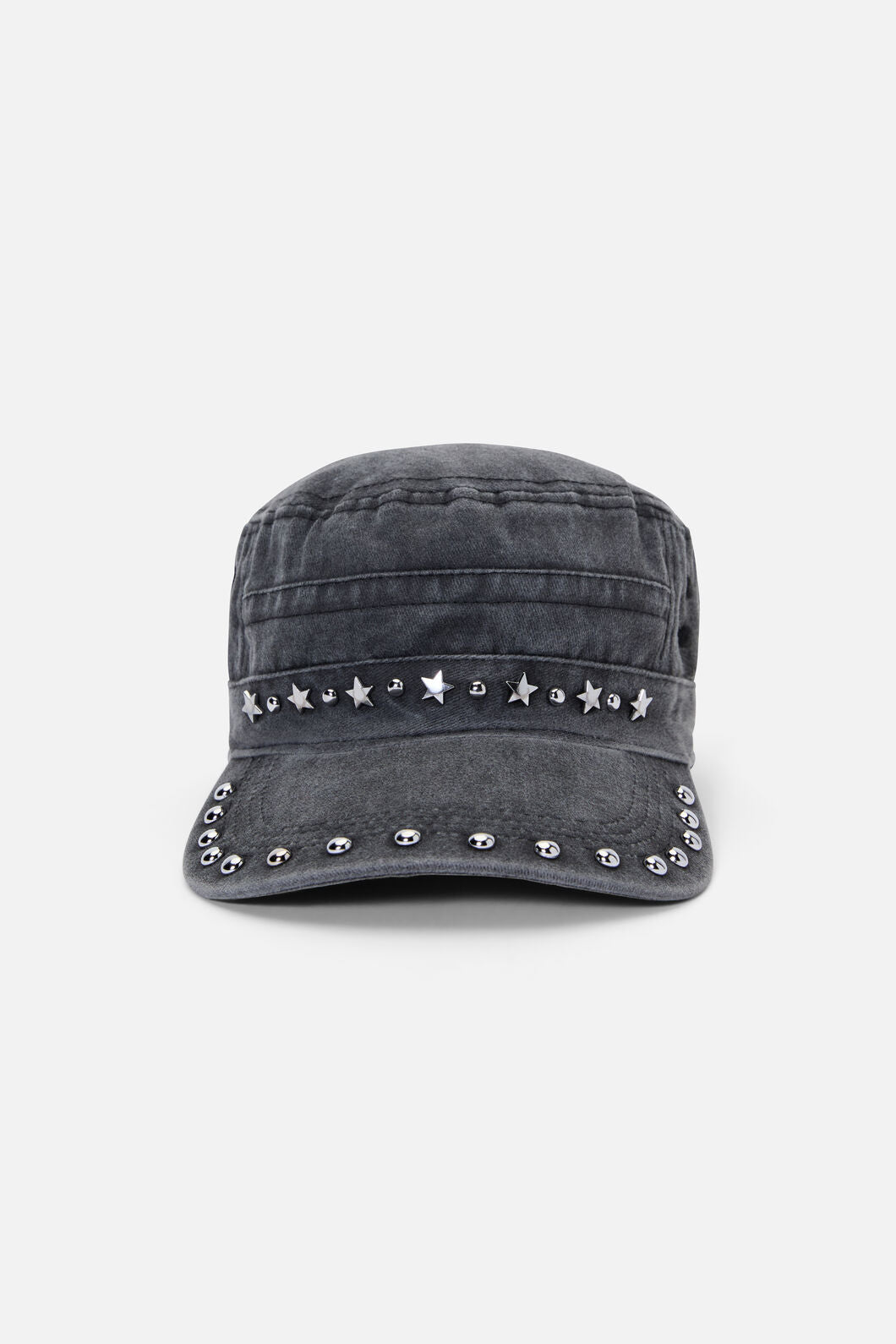 Black Friday - Washed Denim Star Stud Cap - black