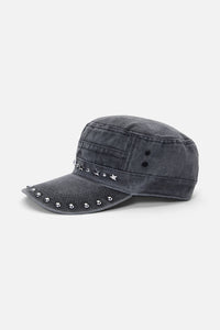 Black Friday - Washed Denim Star Stud Cap - black