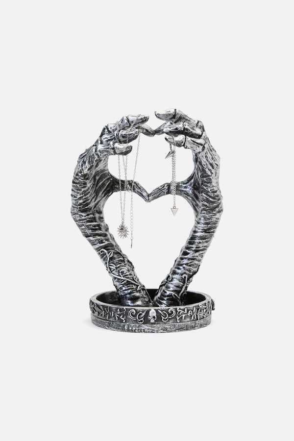 Black Friday - Hand Heart Jewellery Holder - grey